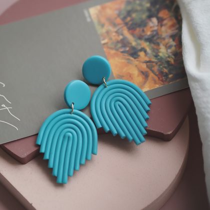 Trendy Polymer Clay Earrings Blue